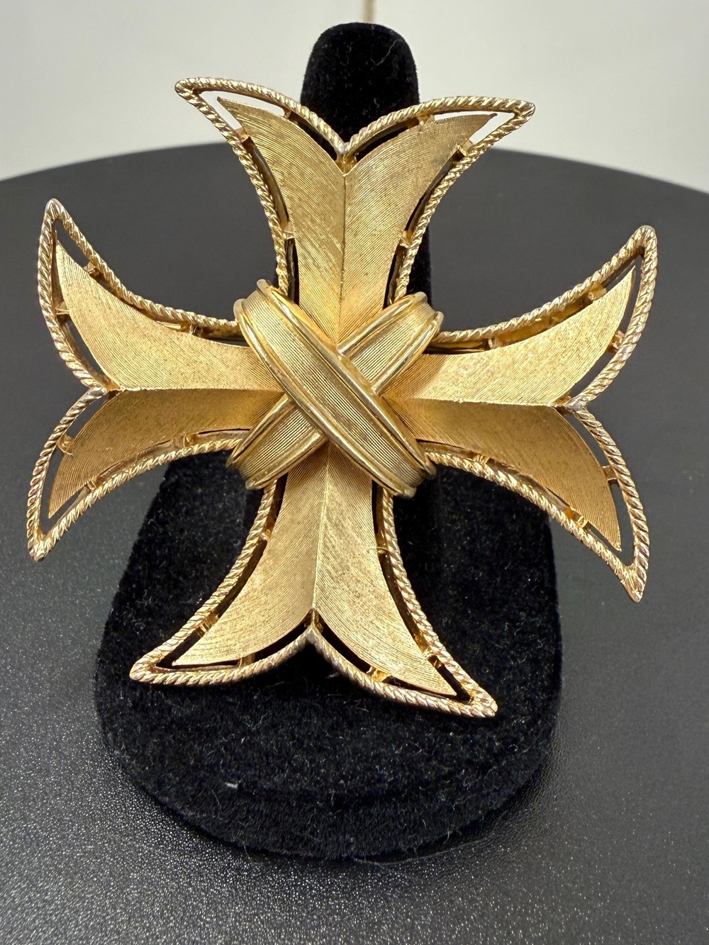 Crown Trifari Maltese Cross Vintage Brooch